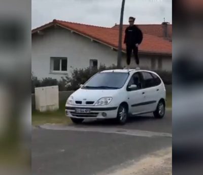 Subido al techo